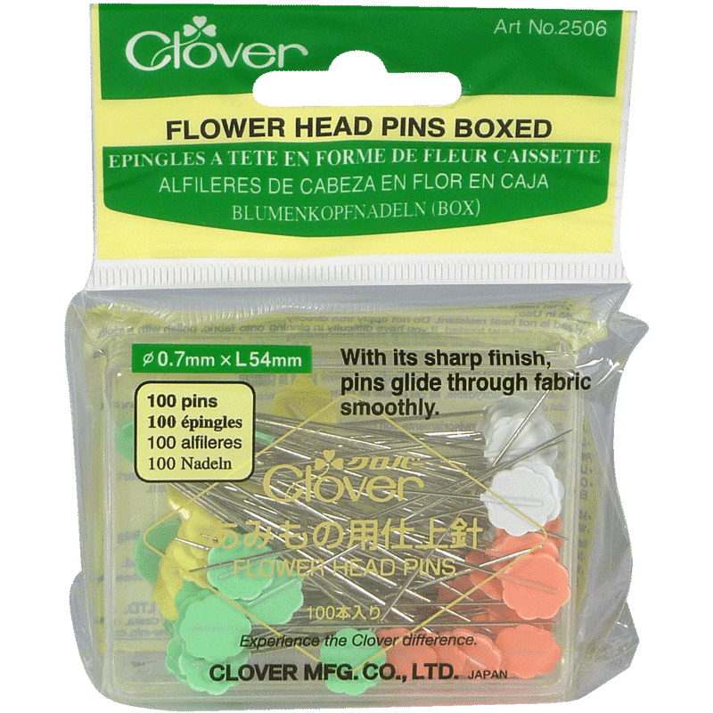 100 Flower Head Pins Boxed – Clover - View 1