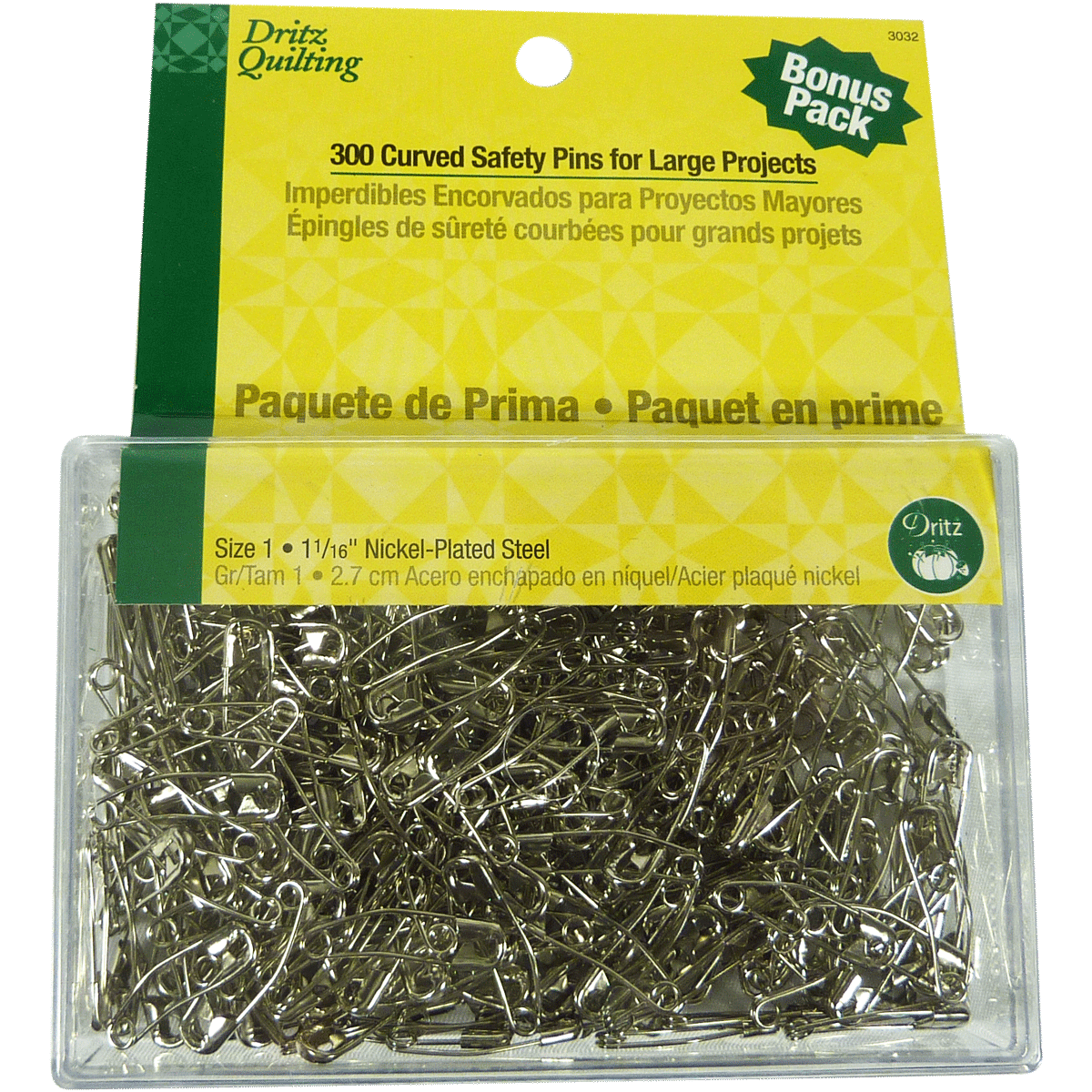 300 Curved Safety Pins - Dritz Quilting