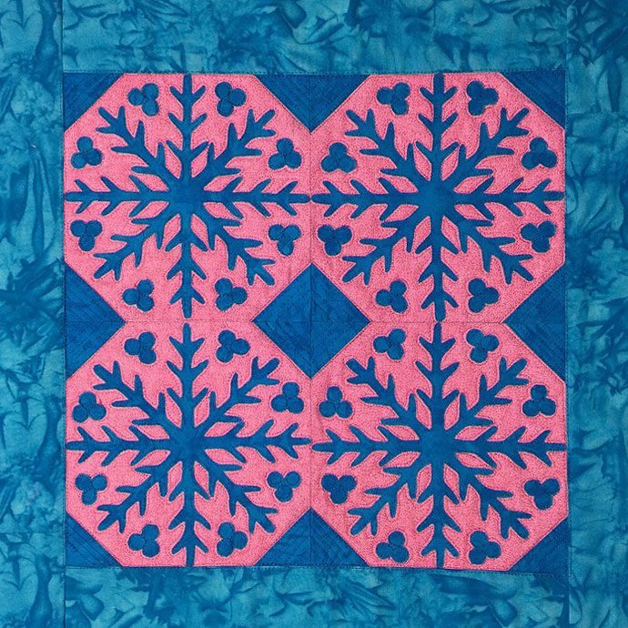 Snowflake Pattern Free Motion Quilting And Raw Edge Appliqu Technique Monfil ca